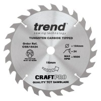 Trend CSB/18424 Craft Saw Blade 184mm X 24t X 16mm £23.55